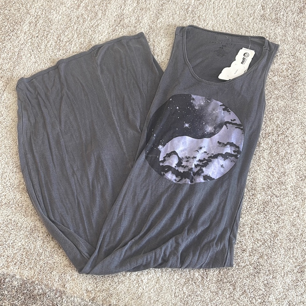 Grey T-shirt high low dress